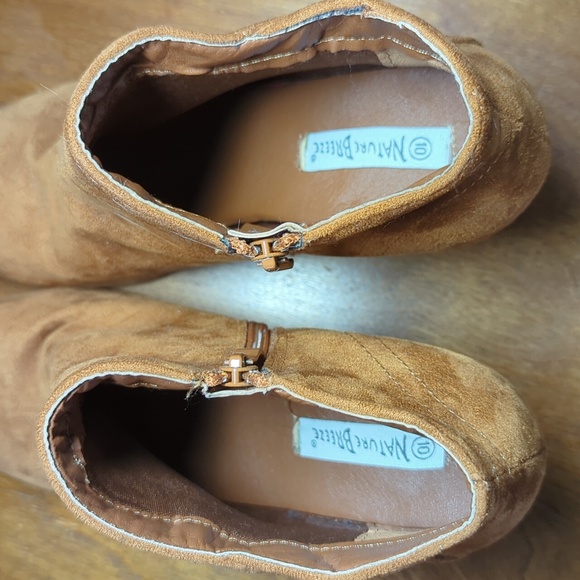 LAST CHANCE-Faux Suede Heeled Booties, size 10 - Picture 3 of 14